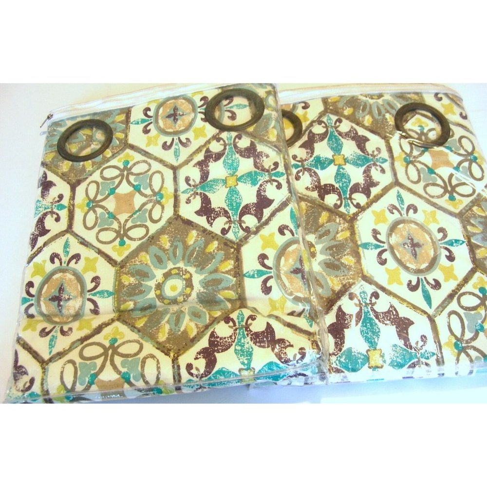 Split P Lined Curtain Panels Grommet Top 56" x 84" Orleans Design New One Pair - Picture 2 of 5
